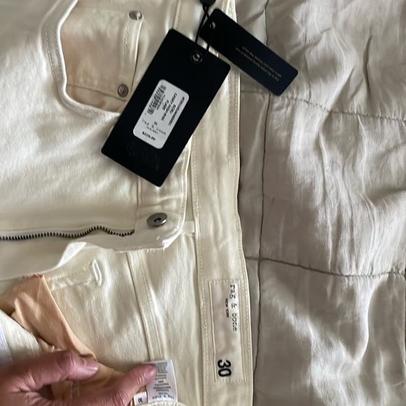 Rag & Bone ICON Casey High Ride Flare Jeans in Ecru Sz 30 - Picture 6 of 7